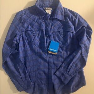 Columbia Blue Plaid Long-Sleeve Button-Down Shirt